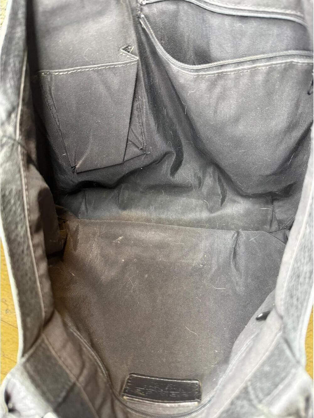 Berge Black Italian Leather Tote Gold Grommet Detailing Early‑2010s Era - Picture 4 of 10